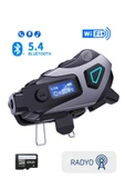 Kameralı Radyolu Wifi Uygulamalı Kask Kulaklık Su Geçirmez Bluetooth 5.4 Motosiklet Kask Kulaklığı - 1