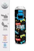 Coral High Çelik Matara Termos/Suluk 31984 - 500ml, Erkek Çocuk - Siyah Mavi Gamer thumbnail 2