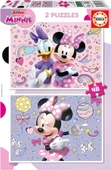 Educa 4-6 Yaş 2x48 Parça Disney Minnie Mouse Puzzle - Kız Çocuk Karton Eğitici Puzzle - 1