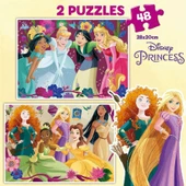 Educa 4-6 Yaş 2x48 Parça Disney Princess Prensesler Puzzle - Kız Çocuk Karton Puzzle thumbnail 2