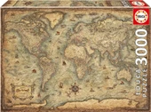 Educa 3000 Parça Dünya Haritası Puzzle - 19567 - Map Of The World - 1
