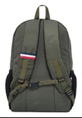 Cambridge Polo Club Hafif Su Geçirmez Üç Gözlü Haki Yeşil Sırt Çantası - Kadın ve Erkek thumbnail 3