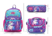 Wia Kız Çocuk Unicorn Desenli 3'lü Okul Çanta Seti - İlkokul Çanta Takımı thumbnail 5