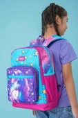Wia Kız Çocuk Unicorn Desenli 3'lü Okul Çanta Seti - İlkokul Çanta Takımı thumbnail 3