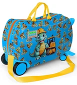 Coral High Otur-Çek Erkek Çocuk Valizi - Mavi Sarı Dinazor thumbnail 3