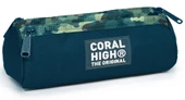Coral High Üç Gözlü Okul Kalem Çantası - Kız Çocuk - Koyu Yeşil - 1