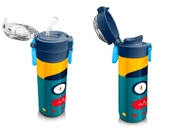 Coral High 500 ml Lacivert Çivit Robot Desenli - Erkek Çocuk Paslanmaz Çelik Okul Termosu/Suluk/Matara - 4