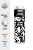 Coral High 500 ml Paslanmaz Çelik Okul Termosu/Suluk/Matara - Erkek Çocuk - SiyahBeyaz Geometrik Desenli  - Sızdırma Yapmaz - 2