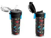 Coral High 500 ml Koyu Gri Kırmızı Uzay Desenli  - Erkek Çocuk Paslanmaz Çelik Okul Termosu/Suluk/Matara thumbnail 4