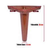 Mobilya Kanepe Konsol Tv Ünitesi Puf Koltuk Ayağı Kahverengi Ayakları 18 Cm (4 ADET) - 4