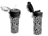 Coral High 500 ml Paslanmaz Çelik Okul Termosu/Suluk/Matara - Erkek Çocuk - SiyahBeyaz Geometrik Desenli - Sızdırma Yapmaz - 4