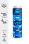 Coral High Çelik Matara Termos/Suluk 31973 - 500ml, Lacivert Mavi Gemi Desenli - Erkek Çocuk thumbnail 2