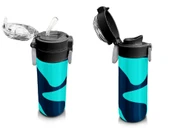 Coral High Erkek Çocuk İçin 500 ml'lik Paslanmaz Çelik Termos/Suluk - Lacivert Turkuaz Desenli thumbnail 4