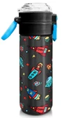 Coral High 500 ml Koyu Gri Kırmızı Uzay Desenli  - Erkek Çocuk Paslanmaz Çelik Okul Termosu/Suluk/Matara thumbnail 3