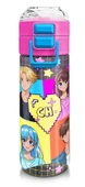 Coral High 500 ml Gri Mavi Pembe Anime Desenli  - Kız Çocuk Paslanmaz Çelik Okul Termosu/Suluk/Matara - 1