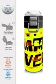 Coral High 500 ml Paslanmaz Çelik Okul Termosu/Suluk/Matara - Erkek Çocuk - Siyah Neon Sarı Game Over Desenli - Sızdırma Yapmaz thumbnail 2