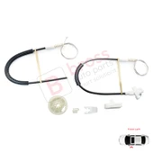 Renault Megane MK1 X64 1996-2003 4/5 Kapı 7700834347 İçin Ön Sol Kapı Cam Kriko Tamir Seti thumbnail 1