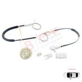 Renault Megane MK1 X64 1996-2003 4/5 Kapı 7700834347 İçin Ön Sol Kapı Cam Kriko Tamir Seti thumbnail 3