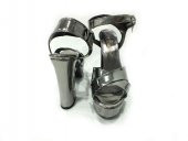 Çarıkçım 12 cm Topuklu Platformlu Kadın Ayakkabı Platin-Ayna 114 85 - 5