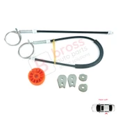 Peugeot 307 3B 2003-2009 Cabriolet Convertible 922393 İçin Elektrikli Arka Sol Cam Kriko Tamir Seti thumbnail 4