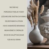 TAŞ TOZU HOBİ HARCI SERAMİK TOZU HEYKEL MUMLUK SAKSI YAPIMI ULTRA SERT MUKAVEMET İNCİ BEYAZI 2 KG thumbnail 2