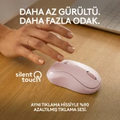 Logitech M240 Sessiz Kompakt Kablosuz Bluetooth Mouse - Pembe thumbnail 3