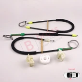 Peugeot 607 9D 9U 1999-2010 9650734980 9221Q2 İçin Ön Sol Kapı Cam Kriko Tamir Seti thumbnail 4