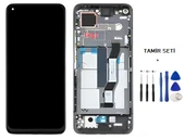 Tkgz Xiaomi Mİ 10T PRO Lcd Ekran Dokunmatik SERVİCE PACK - FULL ÇITALI SİYAH + TAMİR SETİ - 2