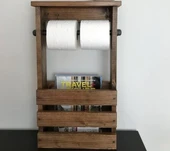 KUZELA Ahşap Tuvalet Kağıtlığı - 1