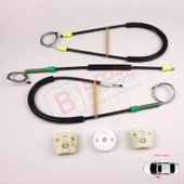 Peugeot 607 9D 9U 1999-2010 9650734980 9221Q2 İçin Ön Sol Kapı Cam Kriko Tamir Seti thumbnail 2