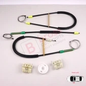 Peugeot 607 9D 9U 1999-2010 9650734980 9221Q2 İçin Ön Sol Kapı Cam Kriko Tamir Seti thumbnail 1