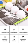BUFFER® Evye Üstü Katlanır Nihale Paslanmaz Çelik Pratik Sebze Meyve Bulaşık Kurutma Süzgeci - 2
