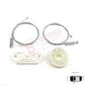 Mercedes CLK Class MK2 W209 C209 A209 2002-2009 2-Kapı A2096700103 İçin Arka Sol Cam Kriko Seti thumbnail 2