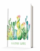 Deffter Cactus Love-2 14x20cm Çizgili Sert Kapak 96 Yaprak Ciltli Defter - 1
