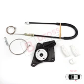 VW New Beetle Cabriolet Convertible 2003-2010 1Y0898291 İçin Elektrikli Arka Sol Cam Kriko Seti thumbnail 1