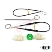 BMW 3 Serisi E46 Compact 2001-2005 2/3 Kapı 51338251351 İçin Elektrikli Sol Cam Kriko Tamir Seti thumbnail 1