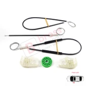 BMW 3 Serisi E46 Compact 2001-2005 2/3 Kapı 51338251351 İçin Elektrikli Sol Cam Kriko Tamir Seti thumbnail 2