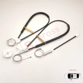 Peugeot 206 CC 2D T16 2000-2008 2-Kapı Coupe Cabrio 9221Y3 İçin Ön Sol Cam Kriko Tamir Seti thumbnail 1