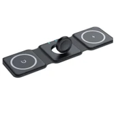 Ozmik 3'ü 1 arada MegaSafe Uyumlu Katlanabilir Manyetik Kablosuz Şarj Cihazı Pedi Hepsi Bir Arada thumbnail 3