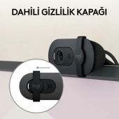 Logitech BRIO 100 Full HD 1080p Gizlilik Kapaklı Mikrofonlu Web Kamerası - Siyah thumbnail 4