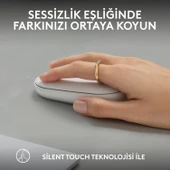 Logitech M350s Pebble 2 Bluetooth Kablosuz Sessiz Kompakt Mouse - Beyaz thumbnail 5