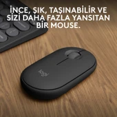Logitech M350s Pebble 2 Bluetooth Kablosuz Sessiz Kompakt Mouse - Siyah thumbnail 2
