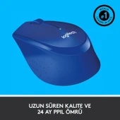 Logitech M330 Sessiz Kablosuz Optik Mouse - Mavi thumbnail 5