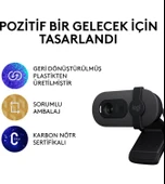 Logitech BRIO 100 Full HD 1080p Gizlilik Kapaklı Mikrofonlu Web Kamerası - Siyah thumbnail 9