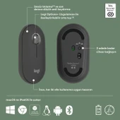 Logitech M350s Pebble 2 Bluetooth Kablosuz Sessiz Kompakt Mouse - Siyah thumbnail 6