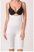 Yeni Sezon Toparlayıcı Kaymaz Vücut Şekillendirici Rahat Beyaz Kadın Paçalı Boy Dikişsiz Korse thumbnail 1