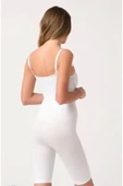 Yeni Sezon Toparlayıcı Kaymaz Vücut Şekillendirici Rahat Beyaz Kadın Paçalı Boy Dikişsiz Korse thumbnail 2