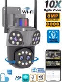 Mpia Orino 4 Lens 10X Zoom 8MP  360° Görüş Hareketli  Waterproof Gece Görüş Sesli Görüşme Akıllı Kamera  - 1