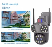 Mpia Orino 4 Lens 10X Zoom 8MP  360° Görüş Hareketli  Waterproof Gece Görüş Sesli Görüşme Akıllı Kamera  - 7