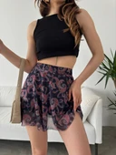 Kadın Desenli Şort etek - 5